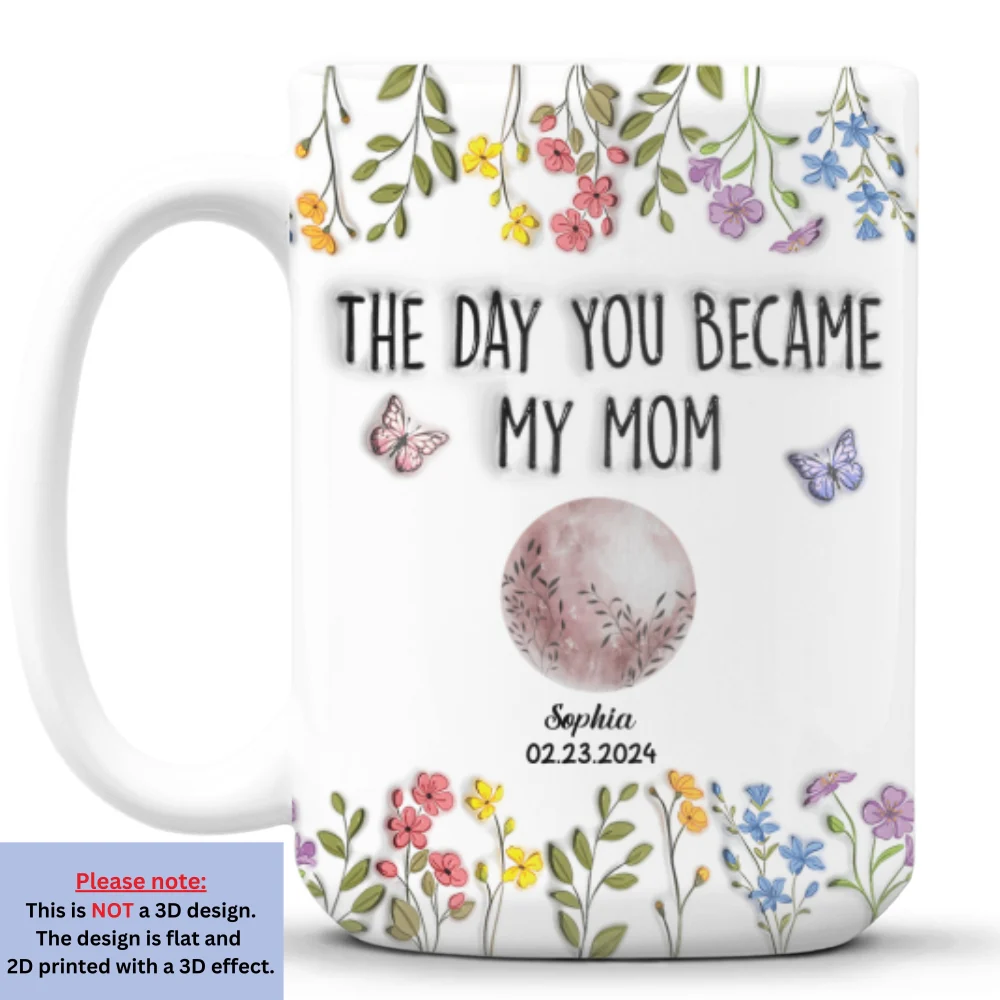 The Days You Became Mom - Personalized Custom 3D Inflated Effect Mug - Image 7