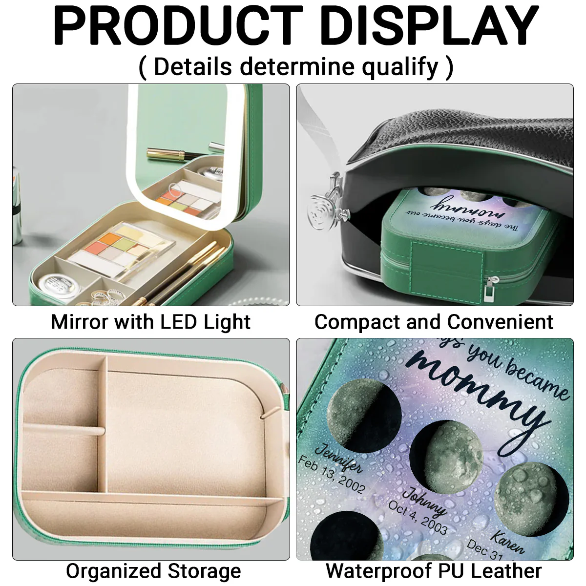 The Days You Became Our Mommy - Personalized Custom Jewelry Box With LED Mirror - Image 5