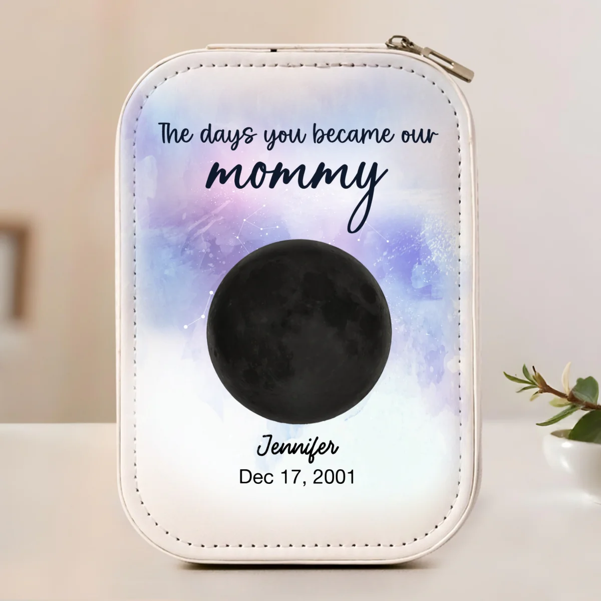 The Days You Became Our Mommy - Personalized Custom Jewelry Box With LED Mirror - Image 6