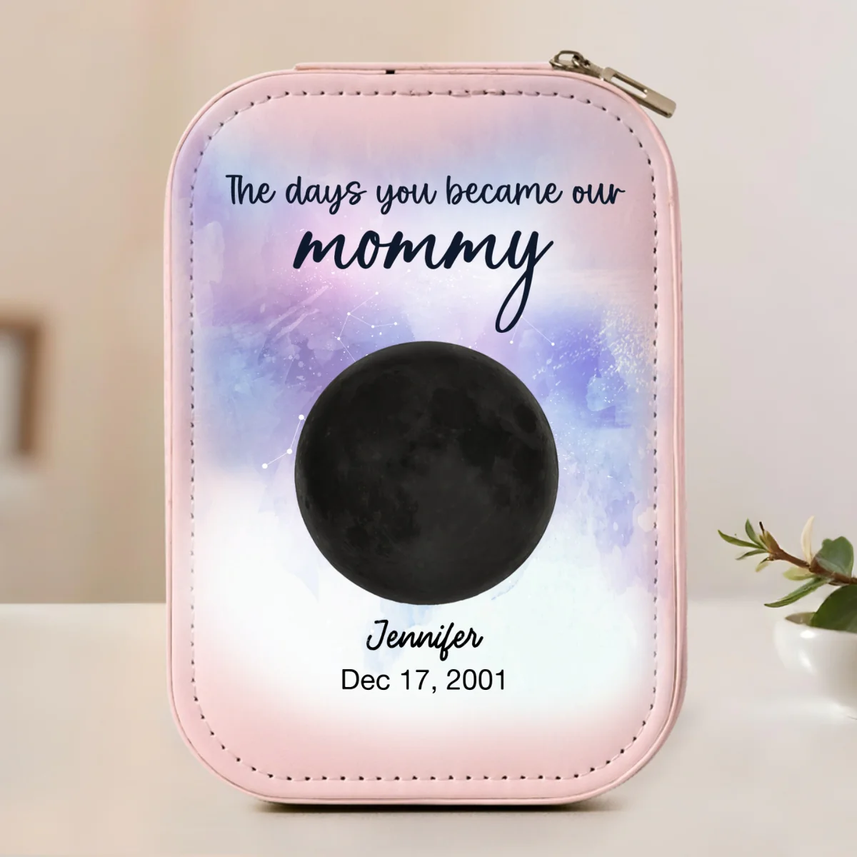 The Days You Became Our Mommy - Personalized Custom Jewelry Box With LED Mirror - Image 7