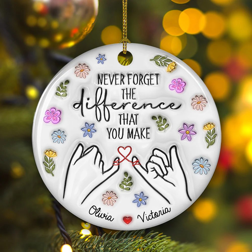 The Difference That You Make - Personalized Custom 3D Inflated Effect Ceramic Ornament - Image 2