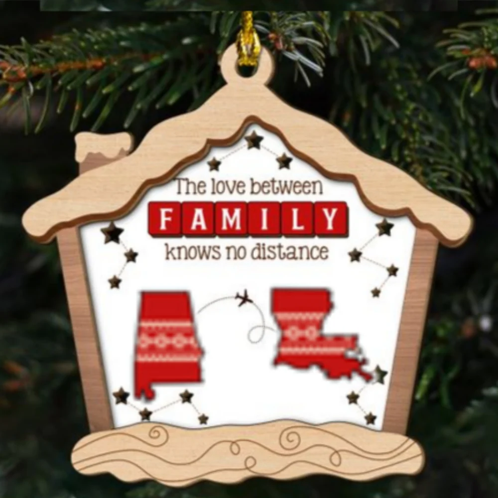 The Distance Means Nothing - Personalized Custom 2-Layered Wood Ornament - Image 7