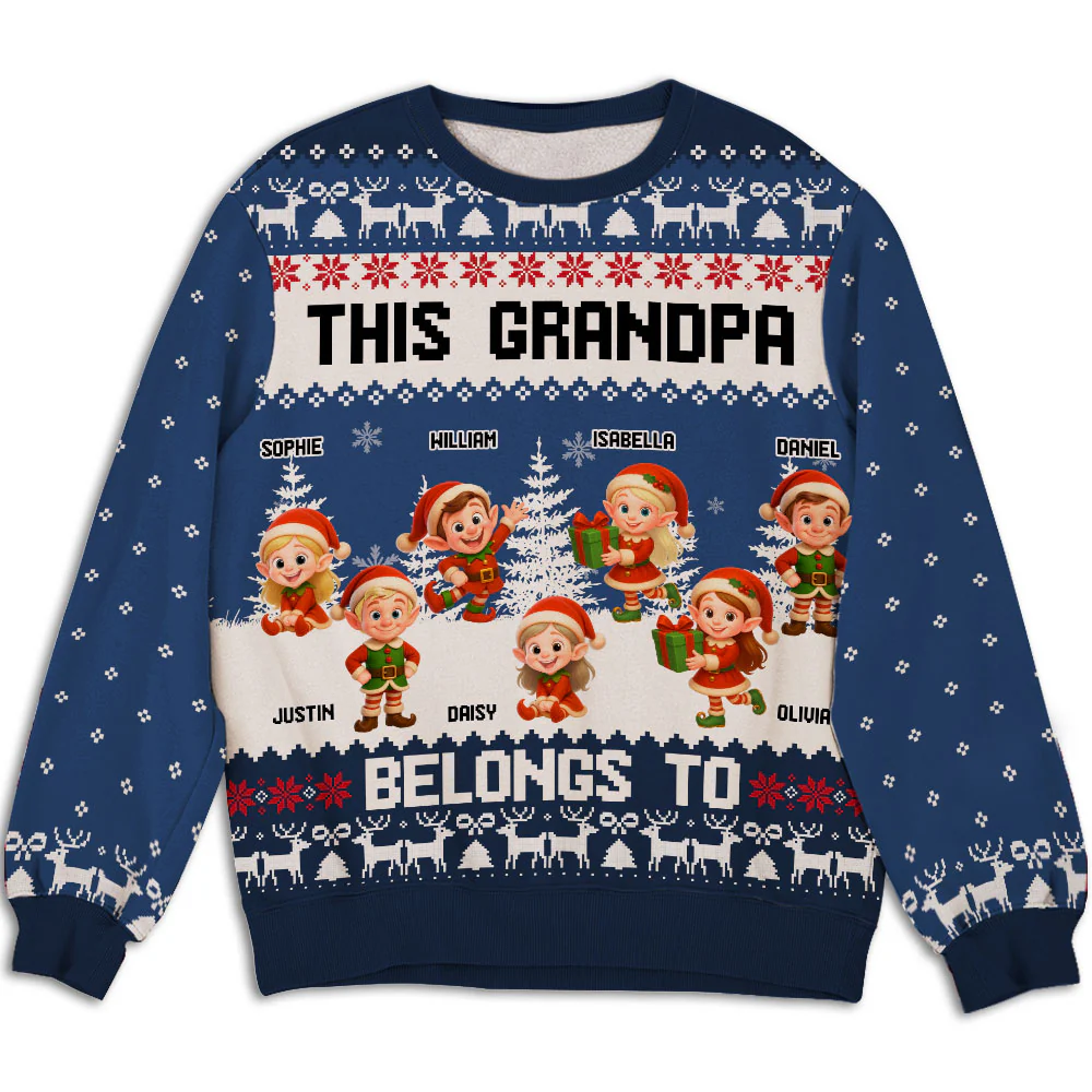 The Elf Family - Personalized Custom All-Over-Print Sweatshirt