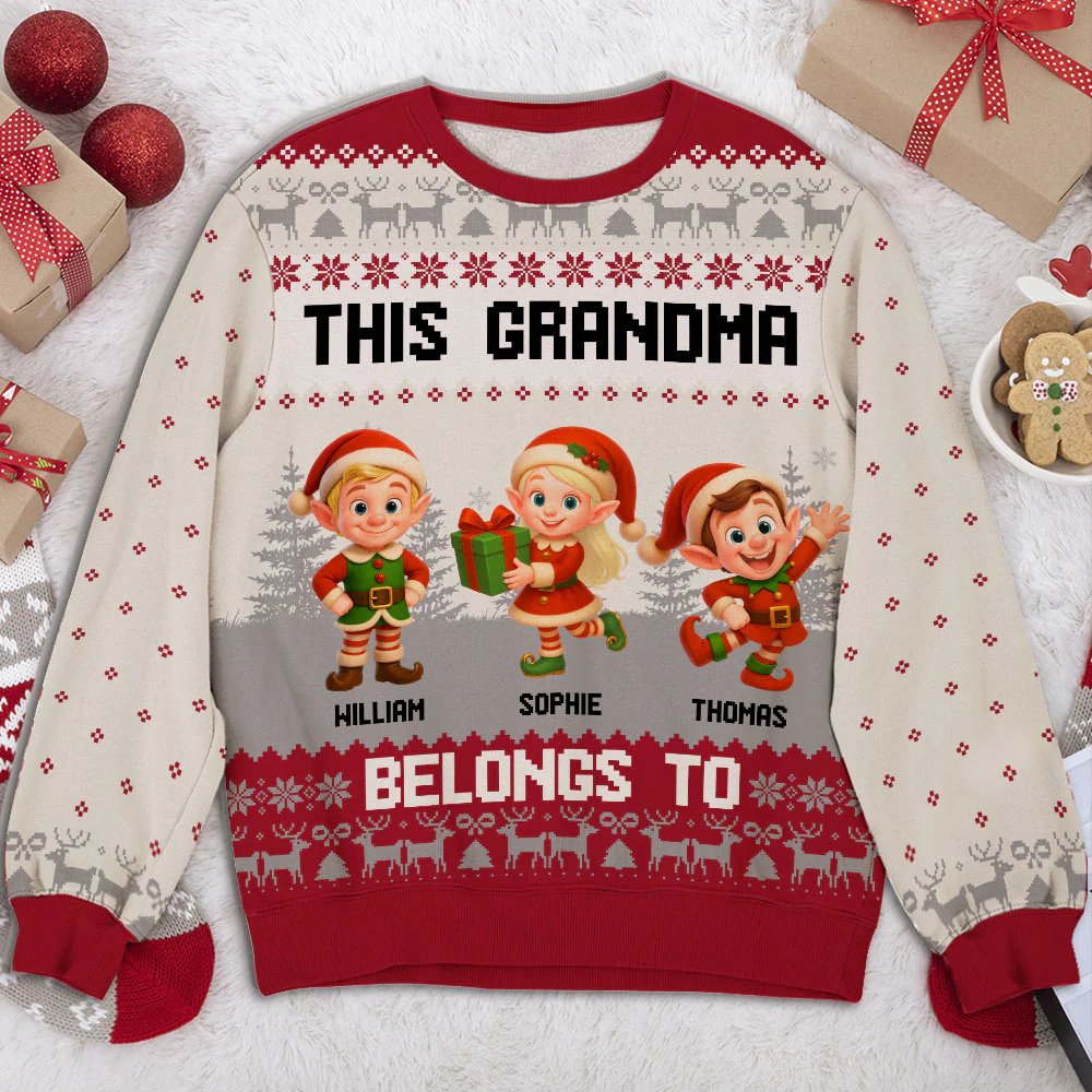 The Elf Family - Personalized Custom All-Over-Print Sweatshirt - Image 3