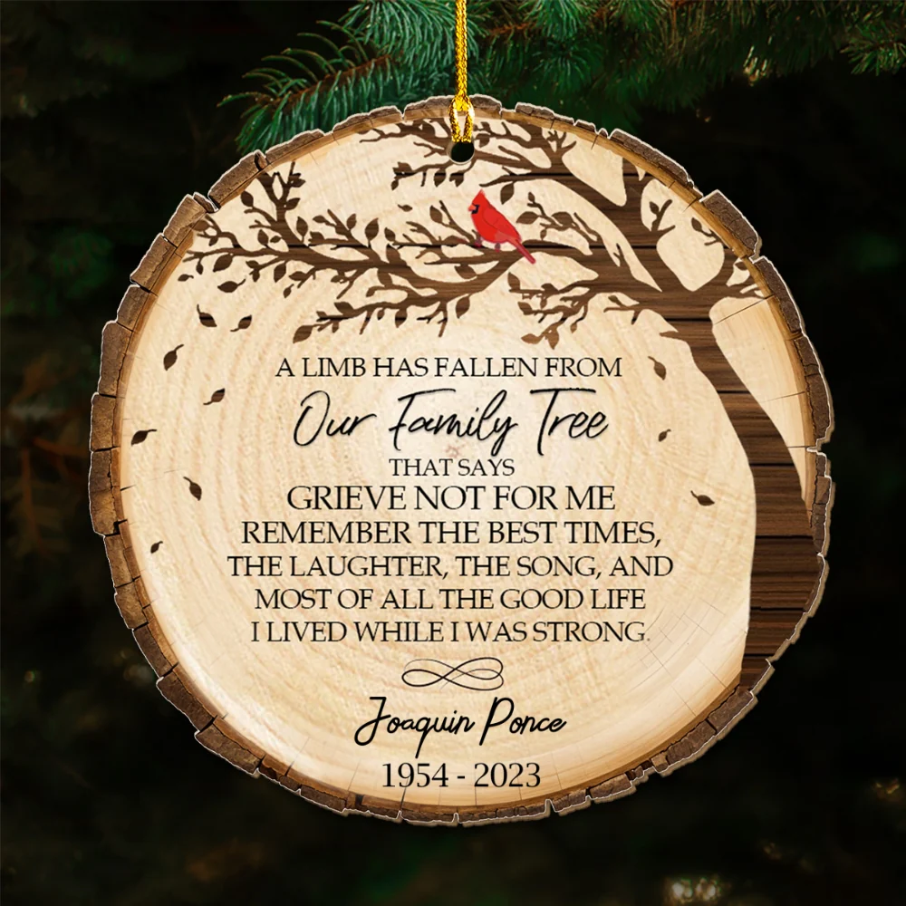The Fallen Limb - Personalized Custom Wood Ornament - Image 4