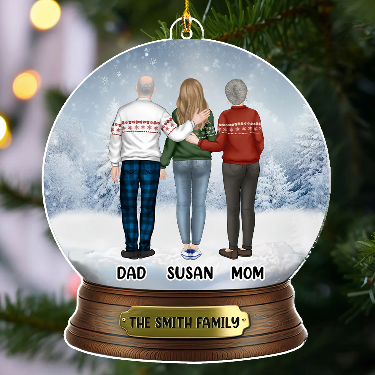 The Family - Personalized Custom Acrylic Ornament - Image 3