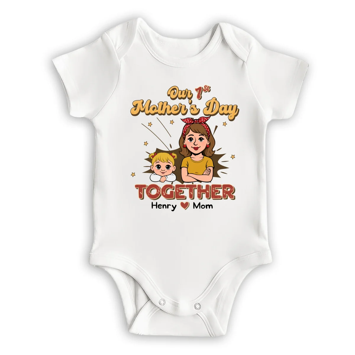 The First Mother Day Together - Personalized Custom Baby Onesie - Image 5