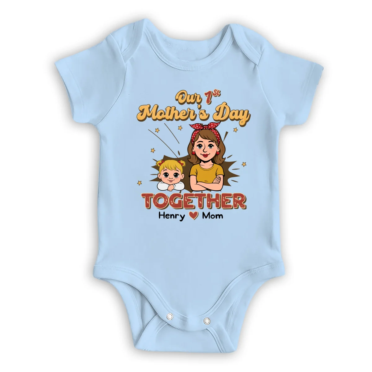 The First Mother Day Together - Personalized Custom Baby Onesie - Image 7