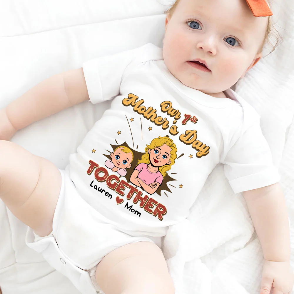 The First Mother Day Together - Personalized Custom Baby Onesie - Image 9