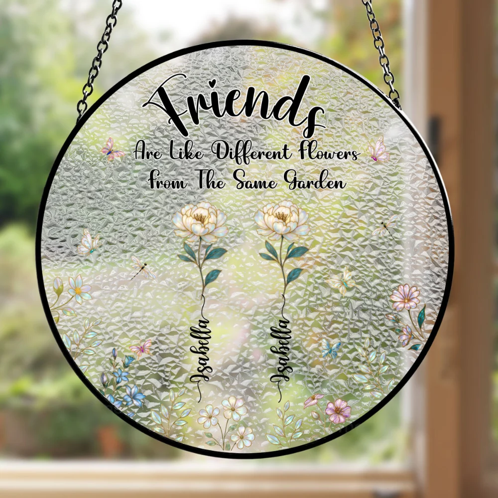 The Garden Of Besties - Personalized Custom Window Hanging Suncatcher - Image 6