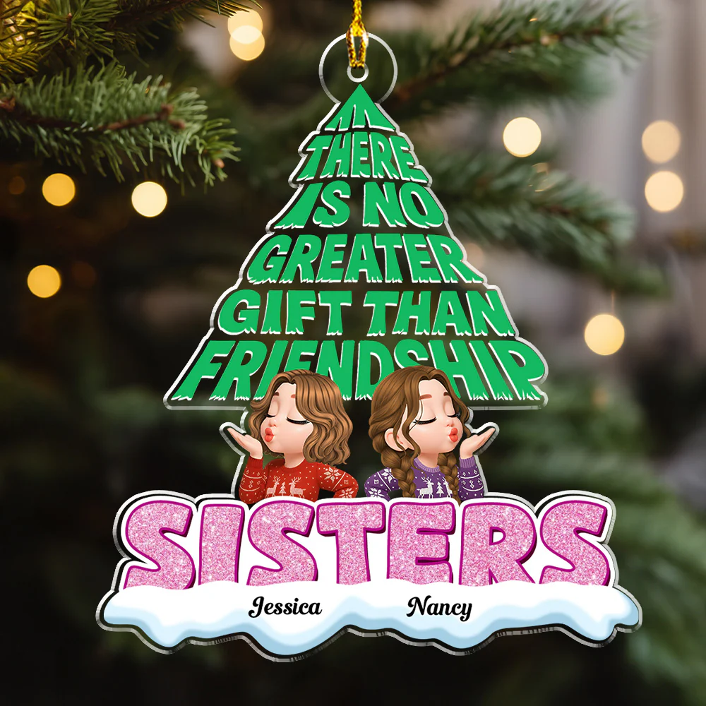 The Gift Of Friendship - Personalized Custom Acrylic Ornament - Image 3