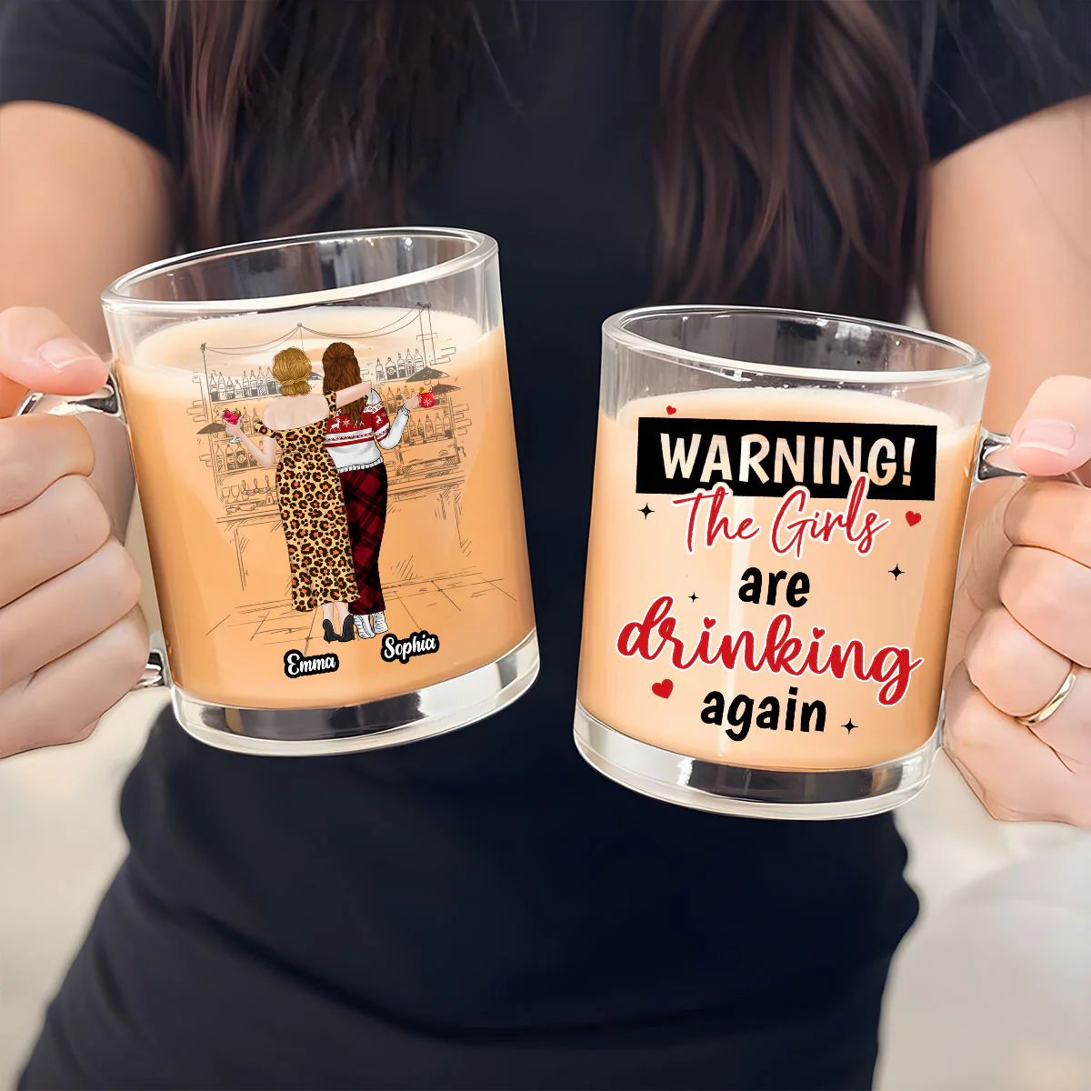 The Girls Are Drinking Again 2024 - Personalized Custom Glass Mug - Image 3