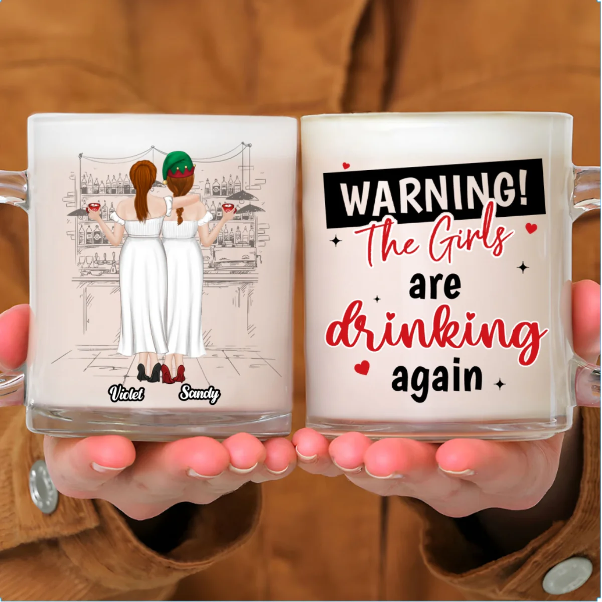 The Girls Are Drinking Again 2024 - Personalized Custom Glass Mug - Image 7