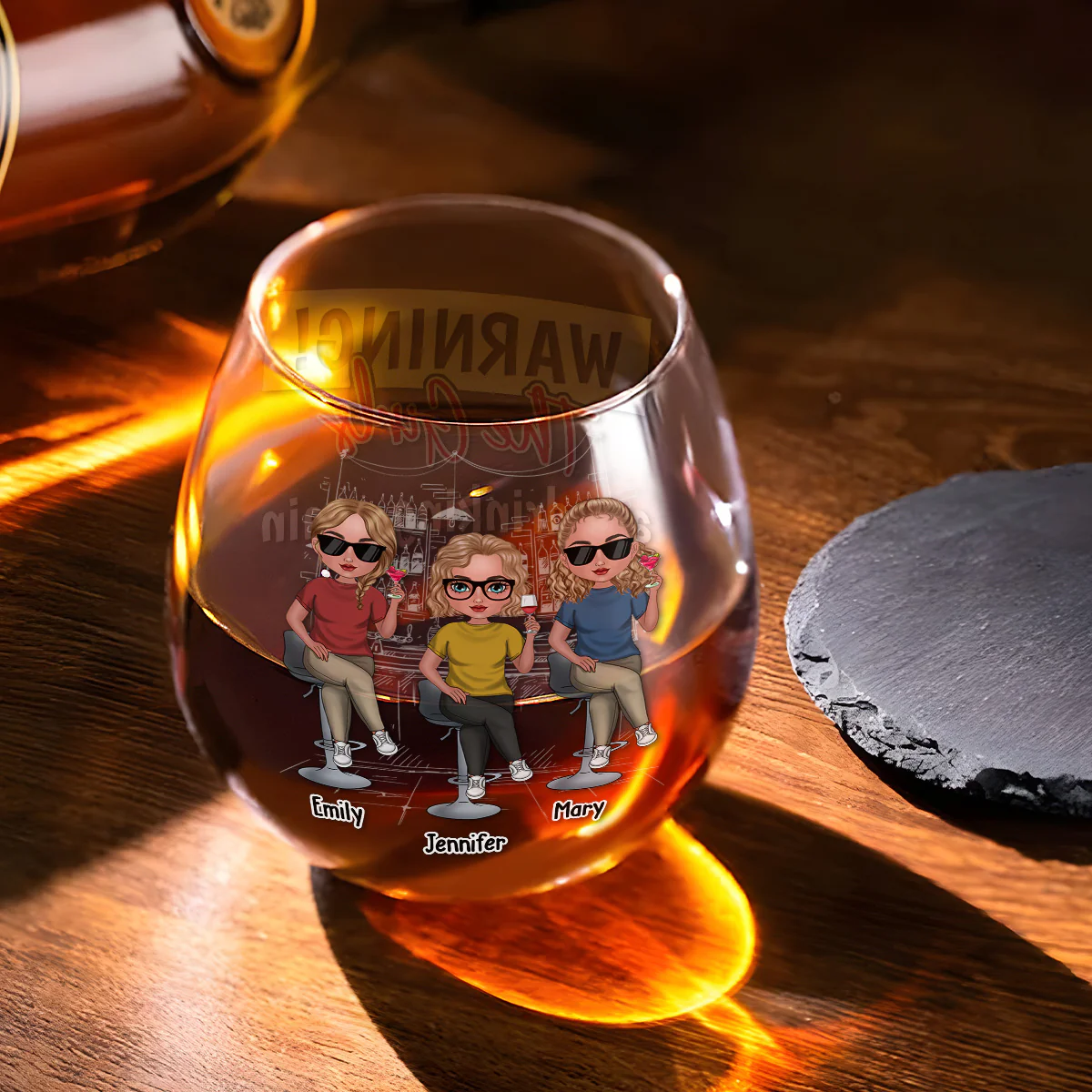 The Girls Are Drinking Again - Personalized Custom Wine Glass - Image 3