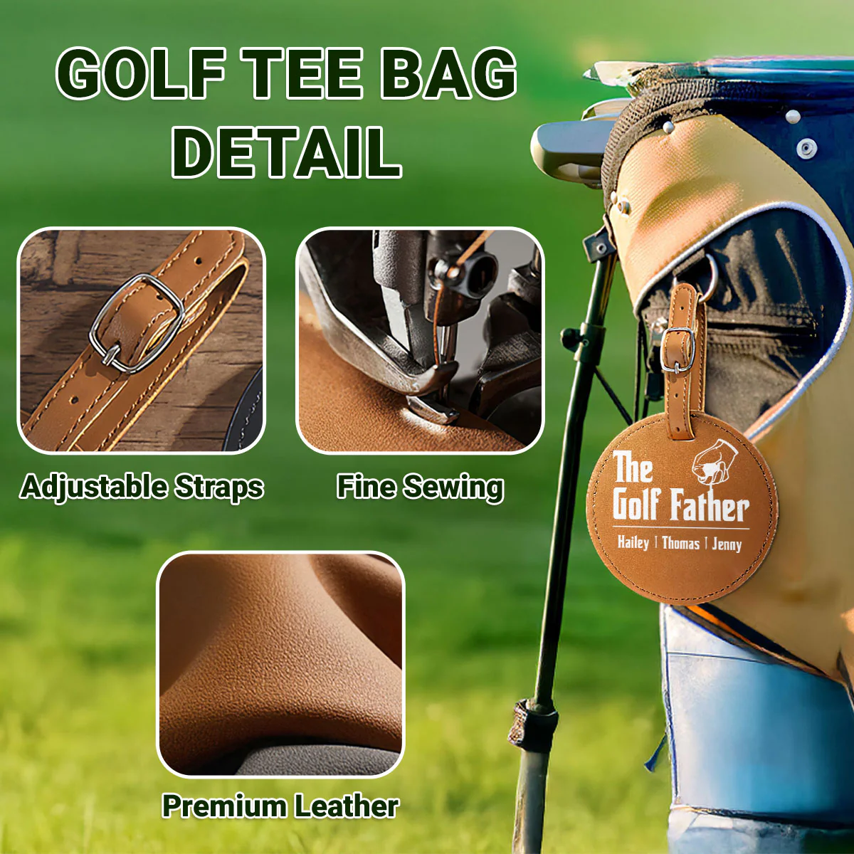 The Golf Father - Personalized Custom Golf Tee Bag - Image 6