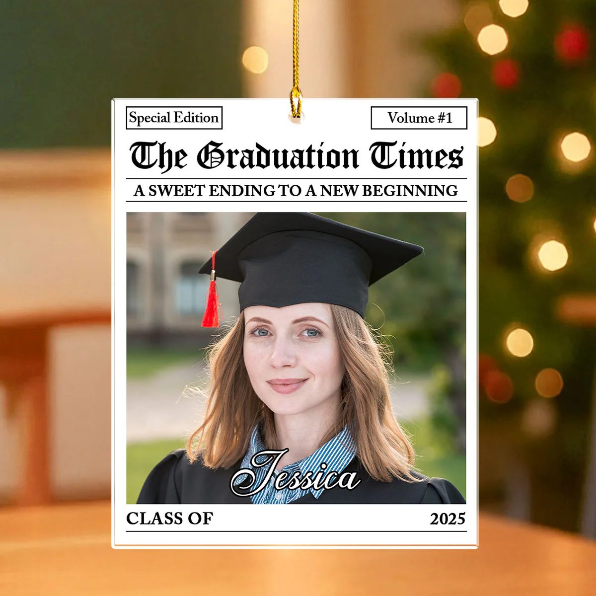 The Graduation Times - Personalized Custom Acrylic Ornament - Image 2
