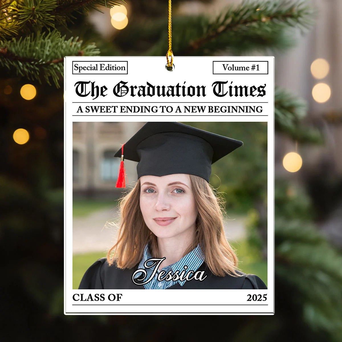 The Graduation Times - Personalized Custom Acrylic Ornament - Image 3