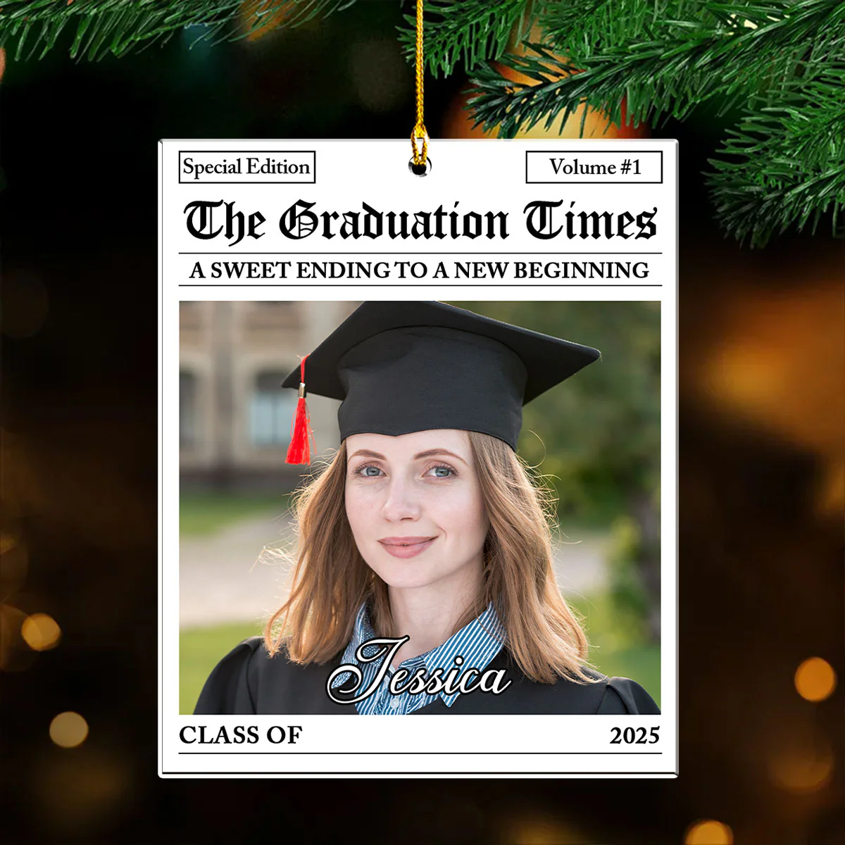 The Graduation Times - Personalized Custom Acrylic Ornament - Image 5