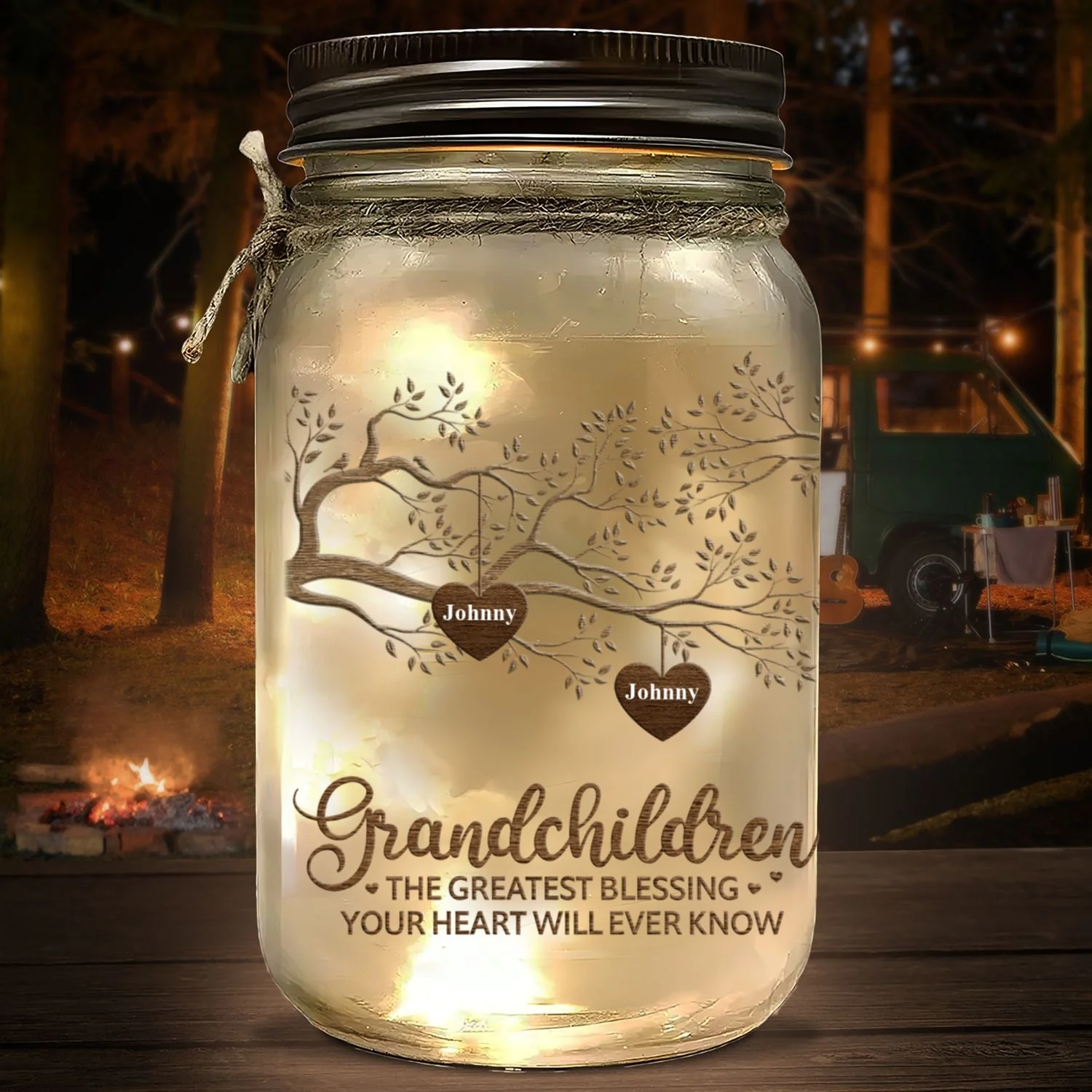 The Greatest Blessing - Personalized Custom Mason Jar Light - Image 5