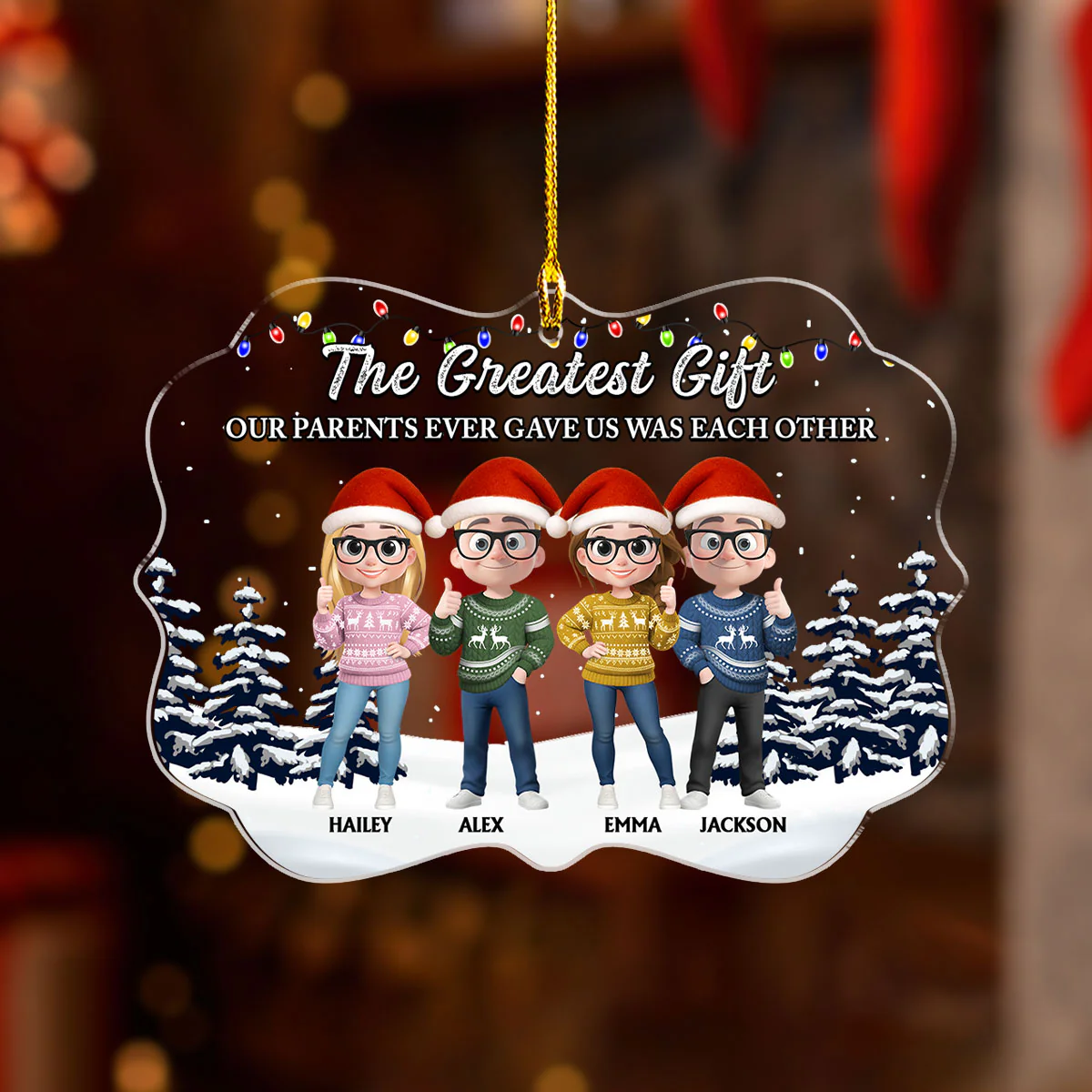 The Greatest Gift Ever - Personalized Custom Acrylic Ornament - Image 3