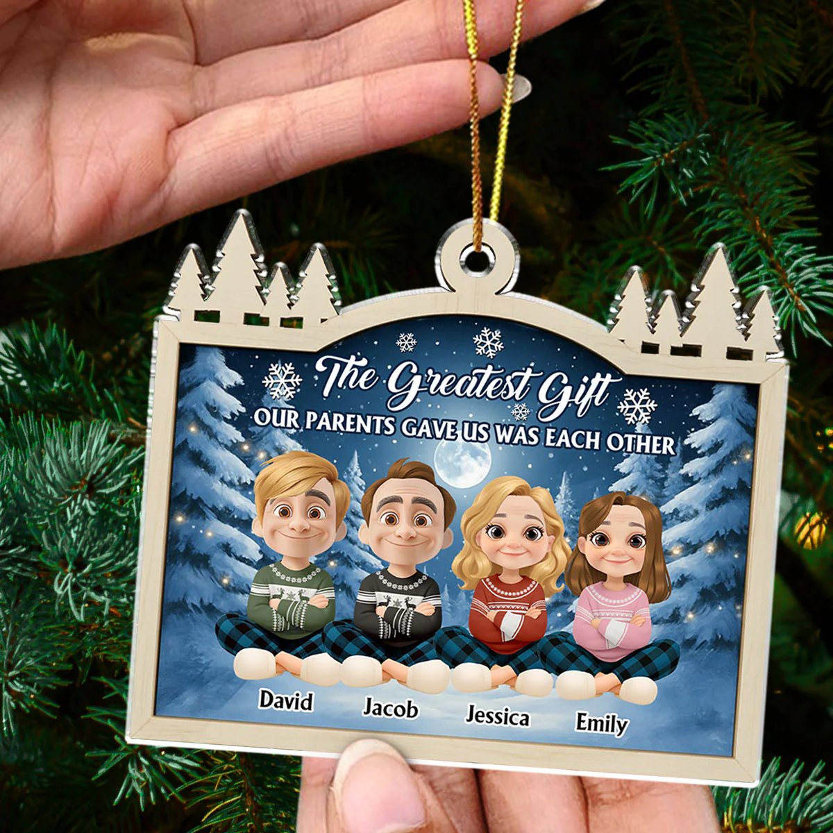 The Greatest Gift Gave Us - Personalized Custom Acrylic Ornament - Image 4