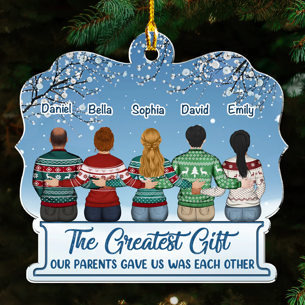 The Greatest Gift Is Family - Personalized Custom Acrylic Ornament - Image 2