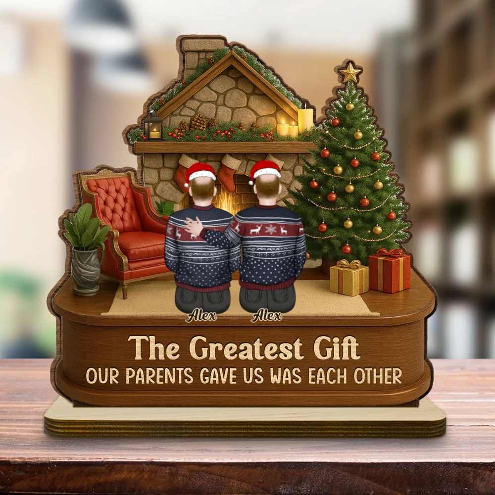 The Greatest Gift - Personalized Custom 2-Layer Wood Plaque With Flat Base - Image 6