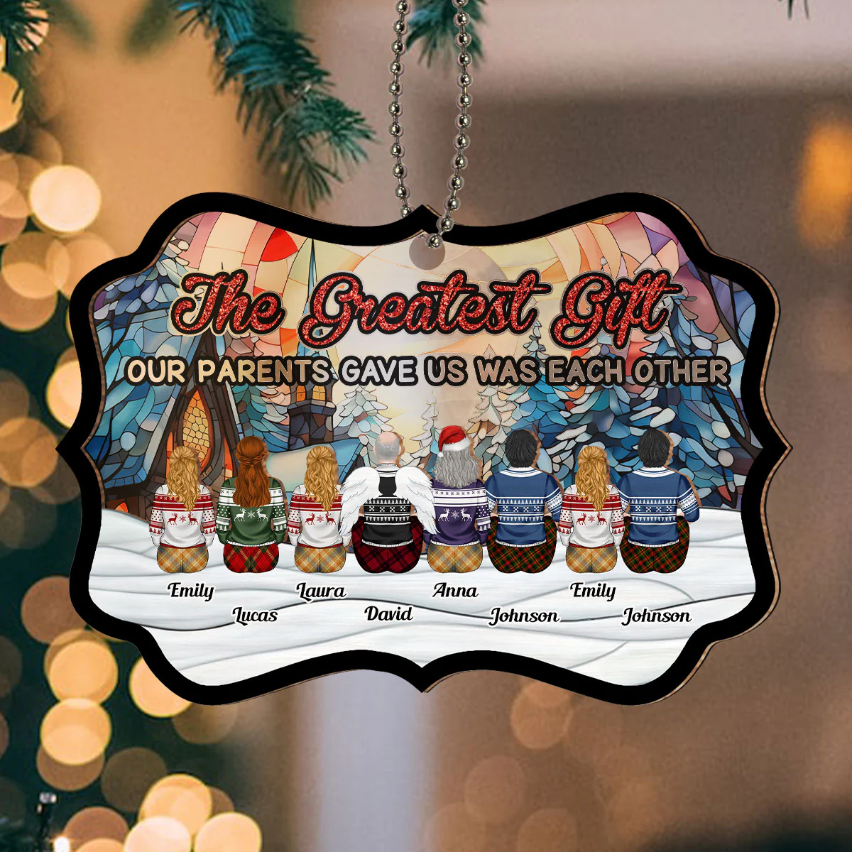 The Greatest Gift - Personalized Custom Suncatcher Ornament - Image 2