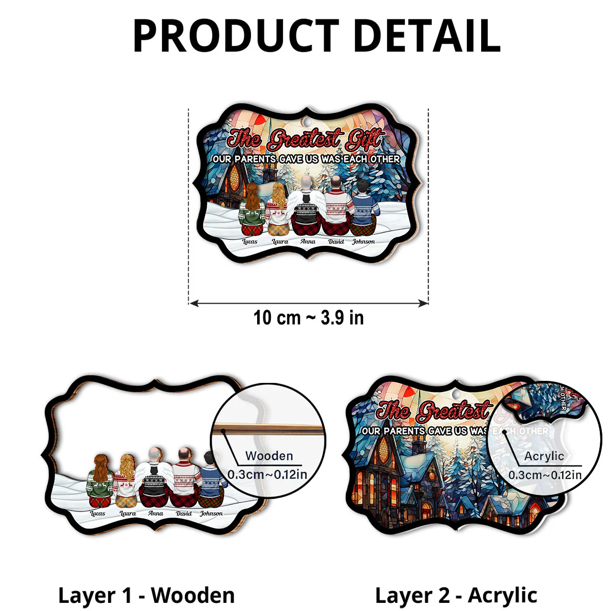 The Greatest Gift - Personalized Custom Suncatcher Ornament - Image 5