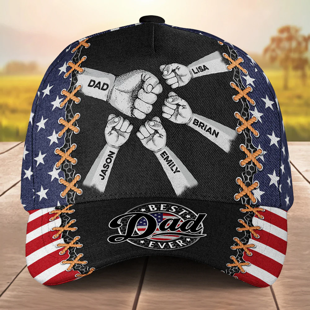 The Heart Of Dad Is Love - Personalized Custom Classic Cap - Image 2