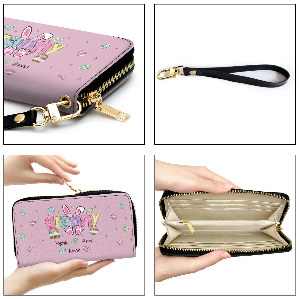 The Heart Of Grandma Is Pure Gold - Personalized Custom Leather Wallet - Image 4