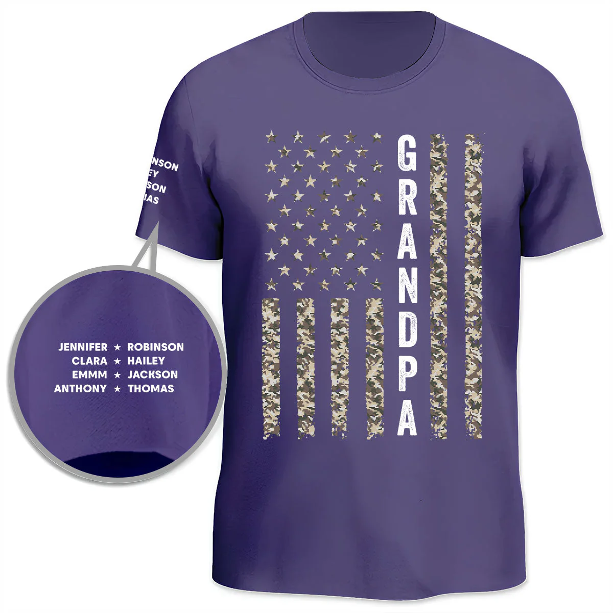 The Legend Daddy Papa - Personalized Custom Shirt With Design On Sleeve - Image 4