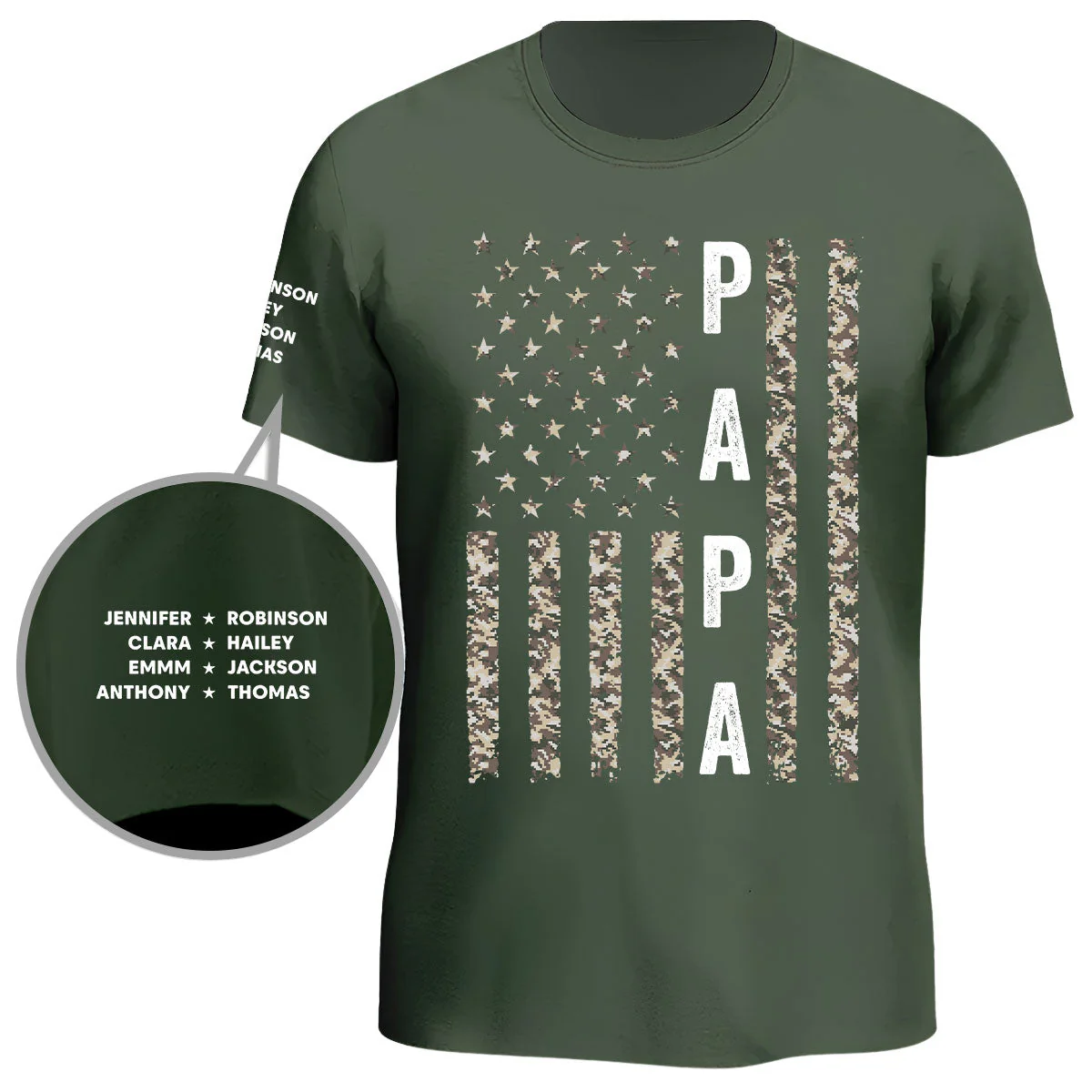 The Legend Daddy Papa - Personalized Custom Shirt With Design On Sleeve - Image 5