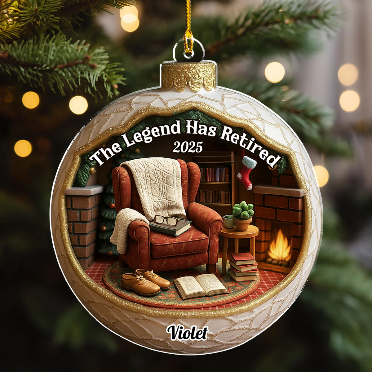 The Legend Has Retired - Personalized Custom 3D Effect Acrylic Ornament - Image 4