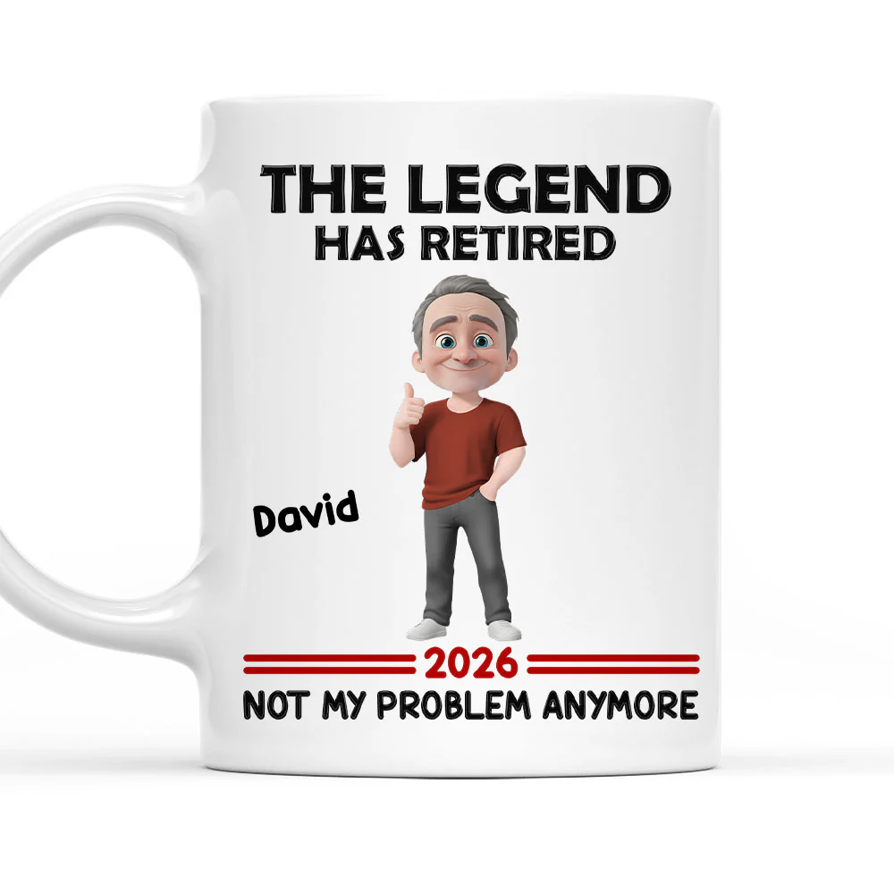 The Legend Has Retired - Personalized Custom Coffee Mug