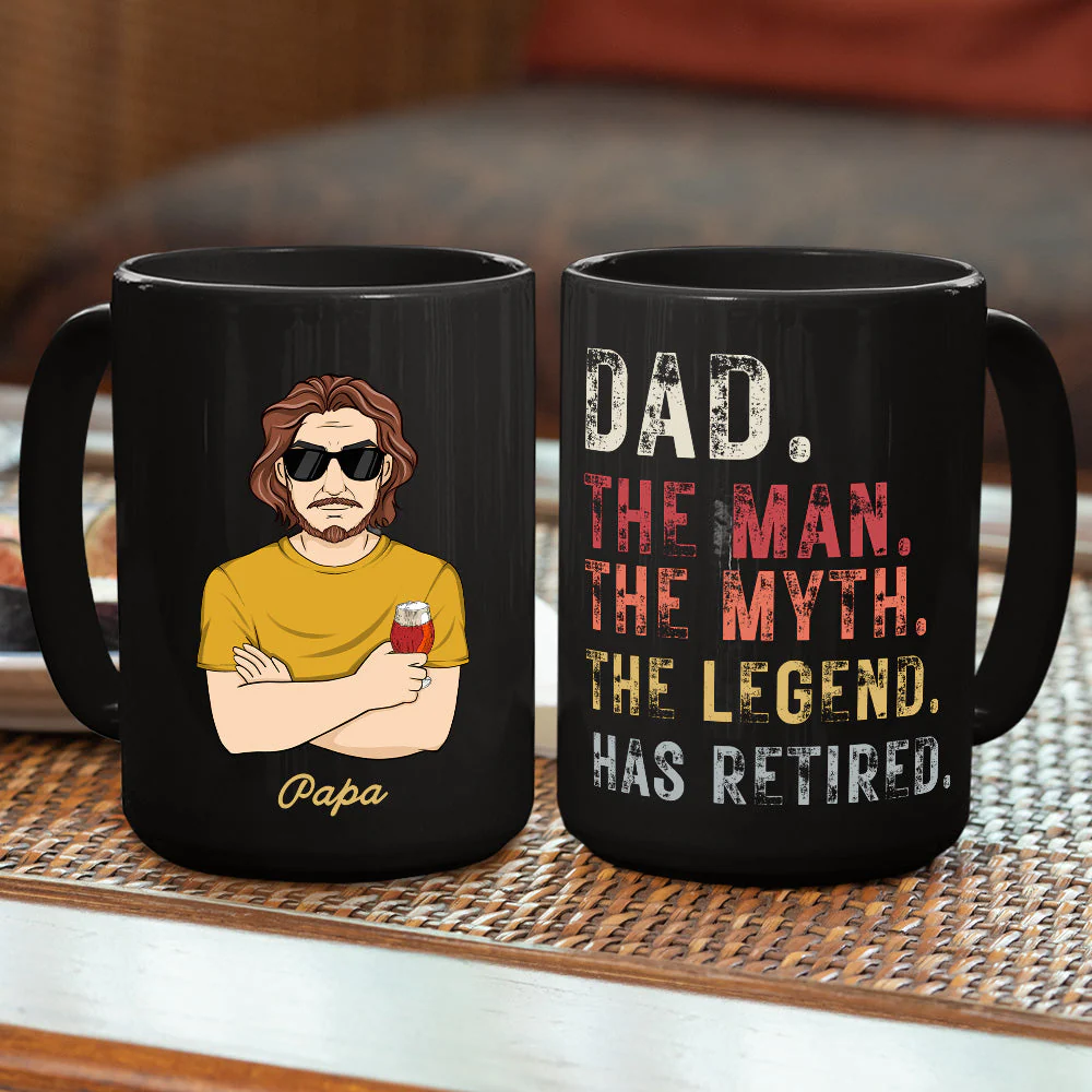 The Legend Has Retired - Personalized Custom Coffee Mug - Image 4
