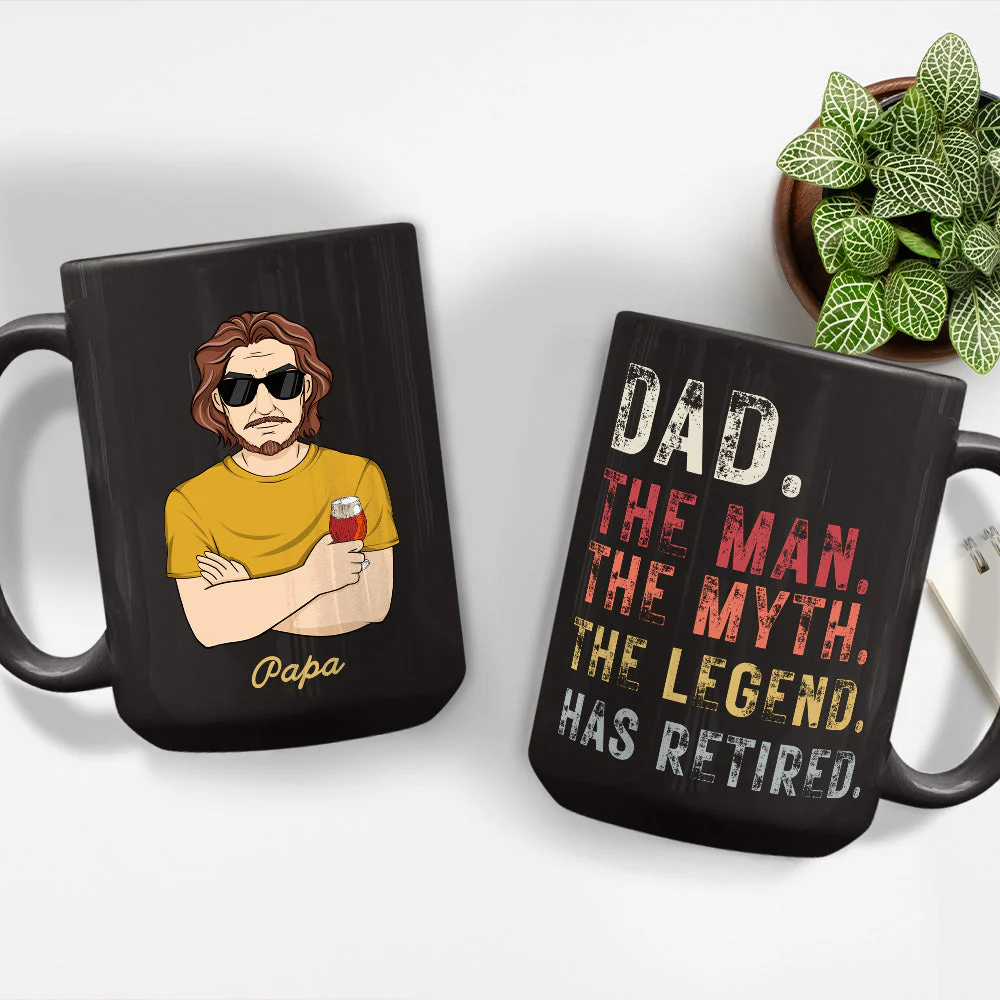 The Legend Has Retired - Personalized Custom Coffee Mug - Image 5