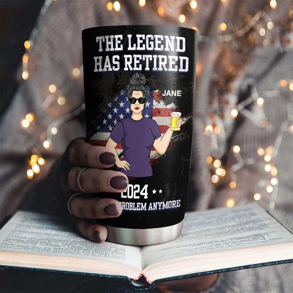 The Legend Has Retired - Personalized Custom Tumbler - Image 2