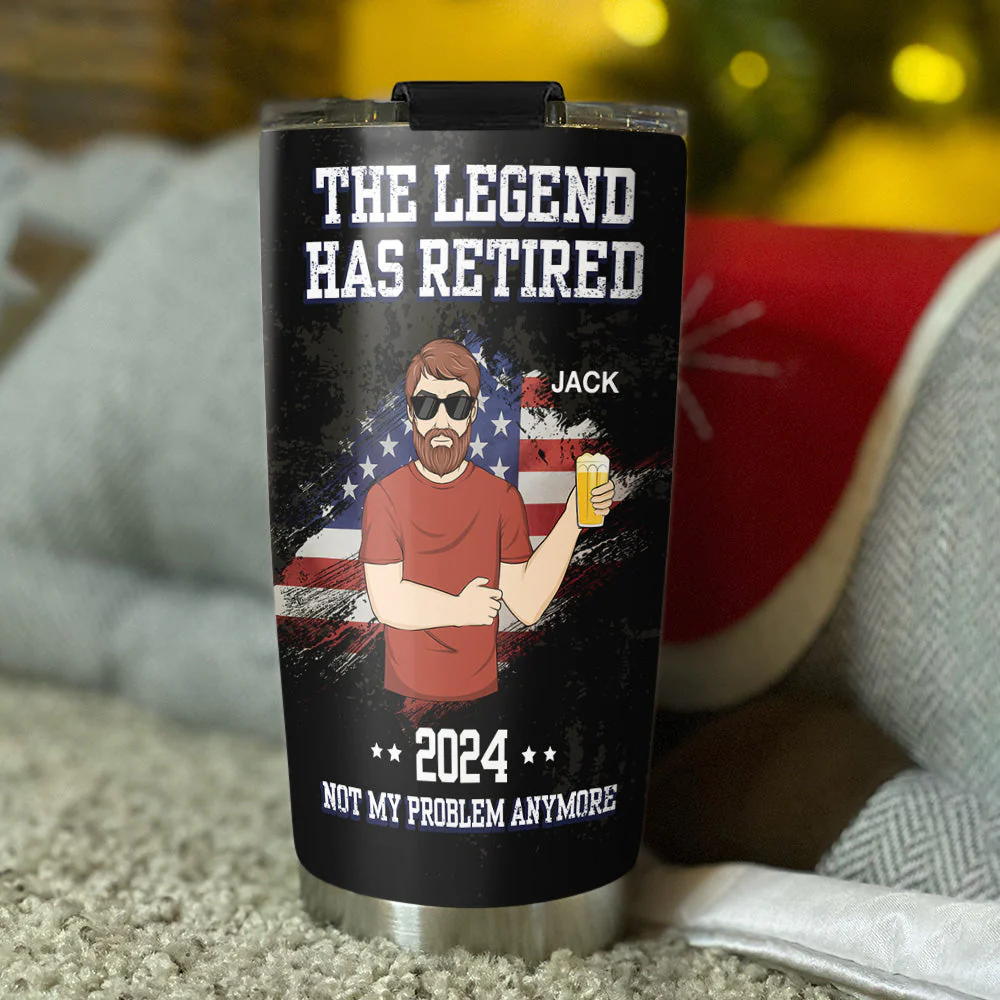 The Legend Has Retired - Personalized Custom Tumbler - Image 3