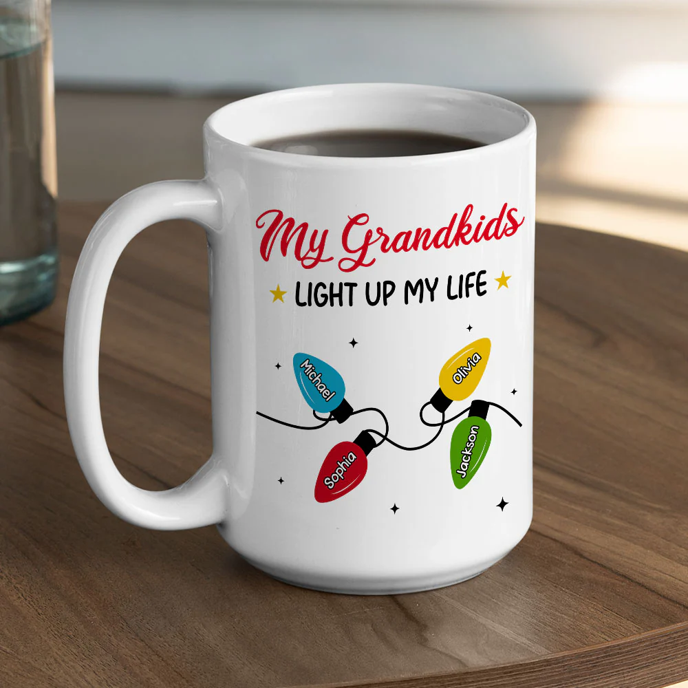 The Light Of Grandma Life - Personalized Custom Coffee Mug - Image 4