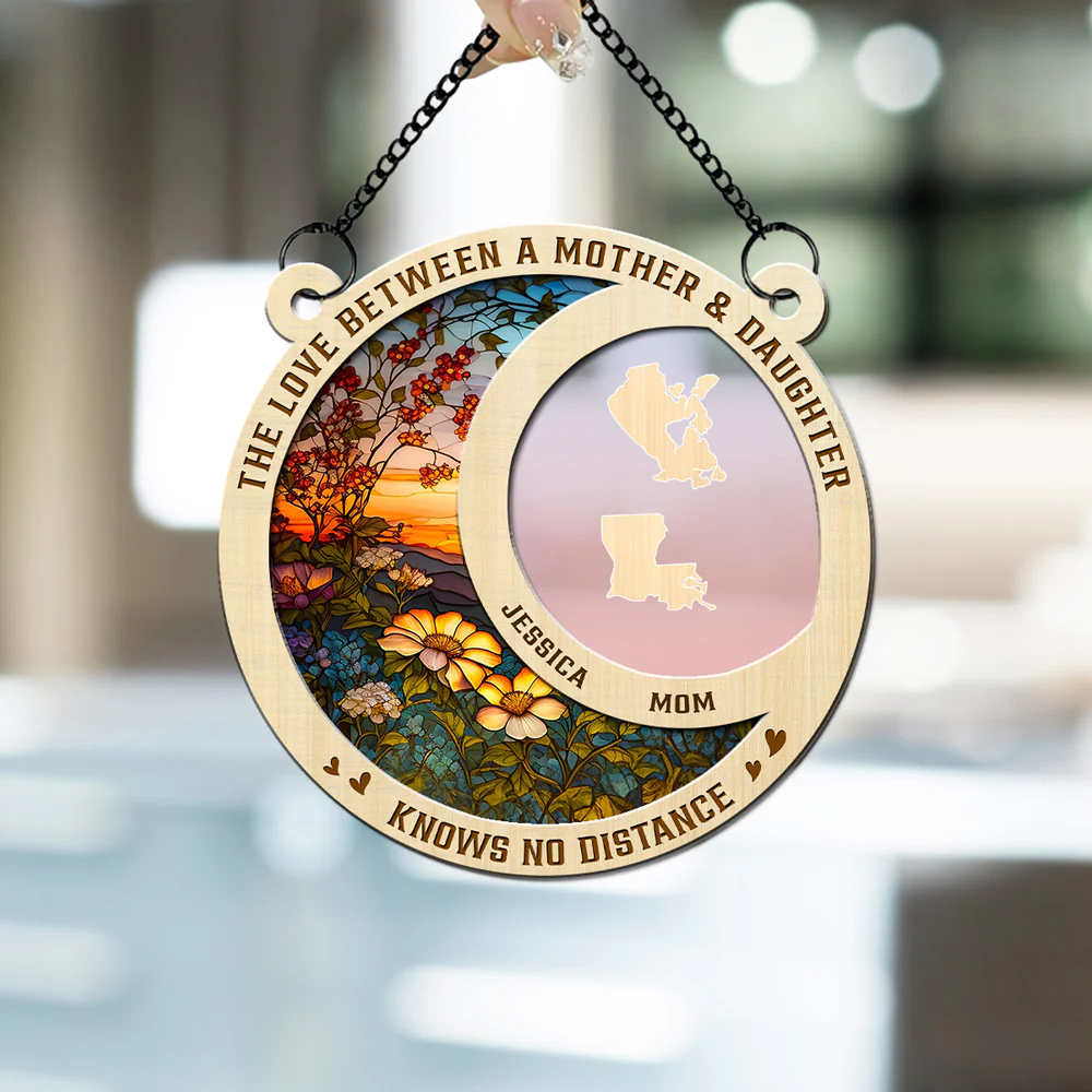 The Love Between A Mother And Daughter - Personalized Custom Suncatcher - Image 3