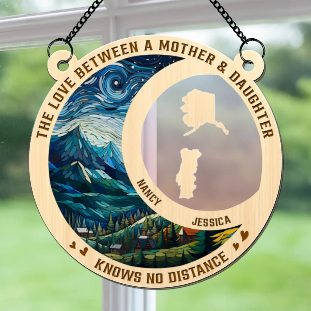 The Love Between A Mother And Daughter - Personalized Custom Suncatcher - Image 7