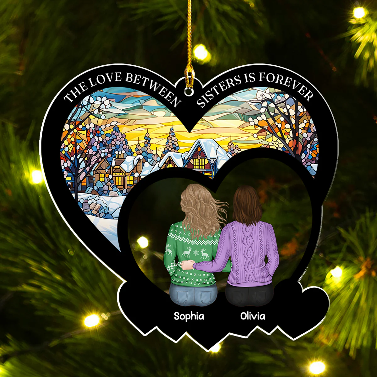 The Love Between Family Is Forever - Personalized Custom Acrylic Ornament - Image 2