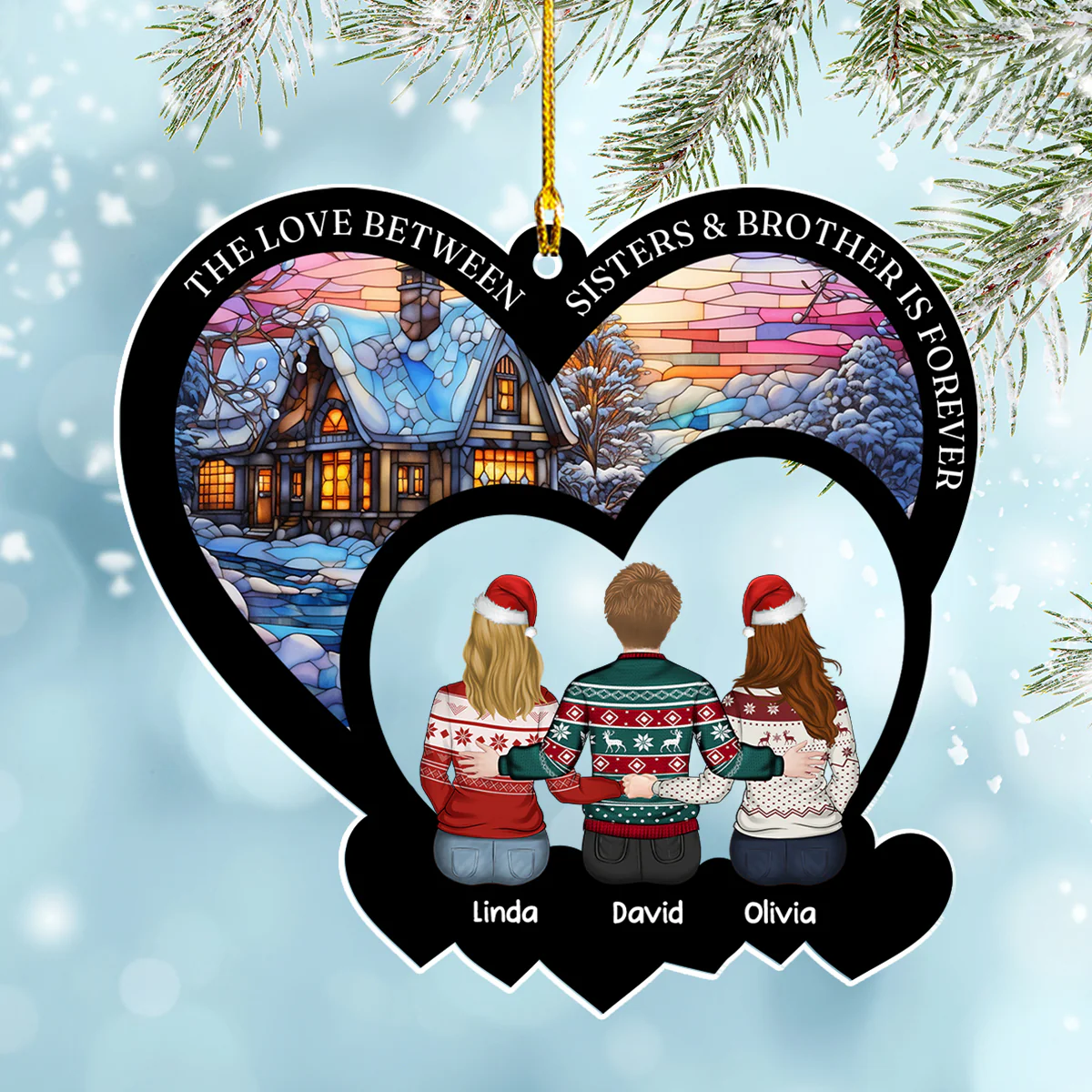 The Love Between Family Is Forever - Personalized Custom Acrylic Ornament - Image 3