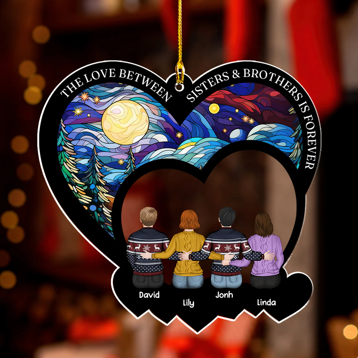 The Love Between Family Is Forever - Personalized Custom Acrylic Ornament - Image 4