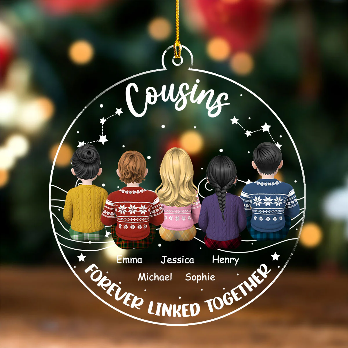 The Love Between Family - Personalized Custom Acrylic Ornament - Image 3