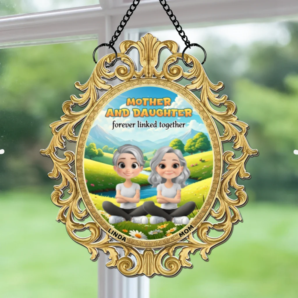 The Love Between Mother And Daughter Forever - Personalized Custom Suncatcher - Image 6