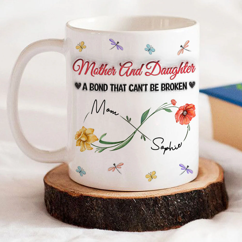 The Love Between Mother And Daughter - Personalized Custom 3D Inflated Effect Mug - Image 2