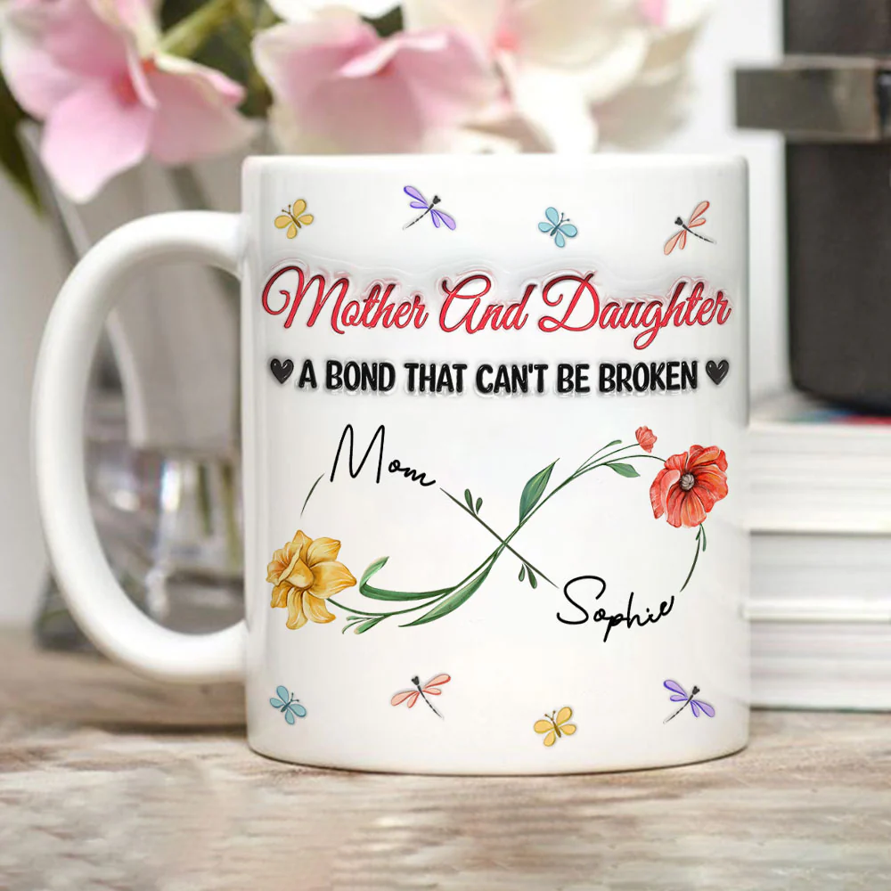The Love Between Mother And Daughter - Personalized Custom 3D Inflated Effect Mug - Image 4