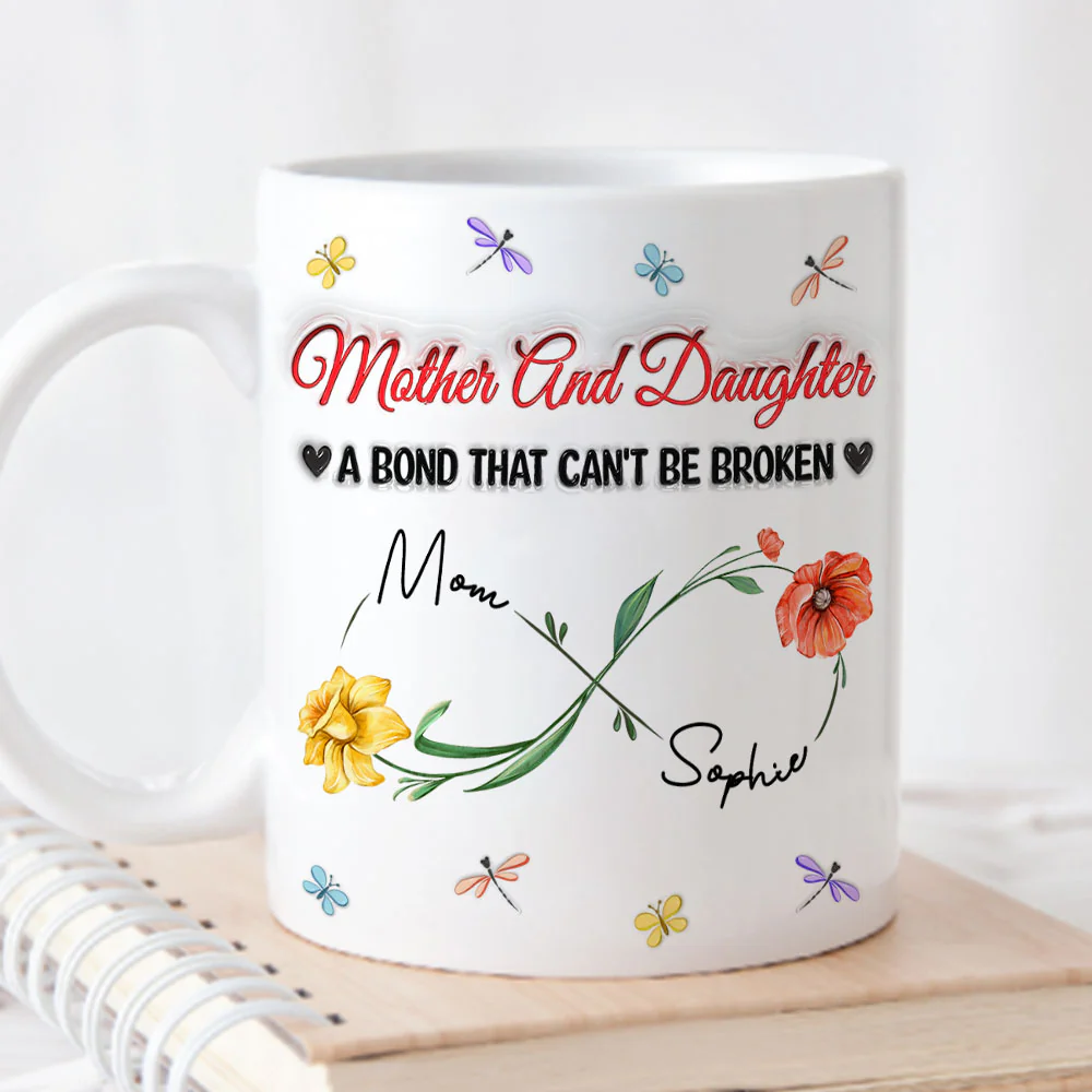 The Love Between Mother And Daughter - Personalized Custom 3D Inflated Effect Mug - Image 6